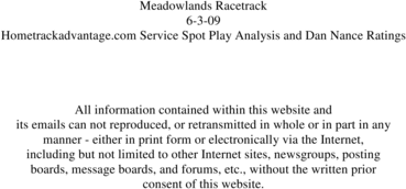Product picture Hometrackadvantage.com Service Releases Meadowlands 6-3-09