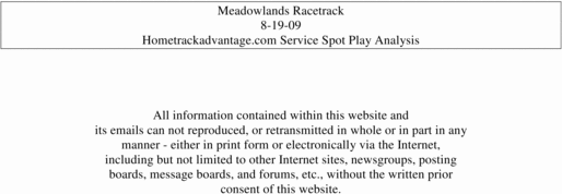 Product picture Hometrackadvantage.com Service Releases Meadowlands 8-19-09