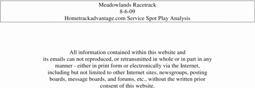 Product picture Hometrackadvantage.com Service Releases Meadowlands 8-6-09